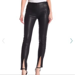 blank nyc faux leather pants with slit